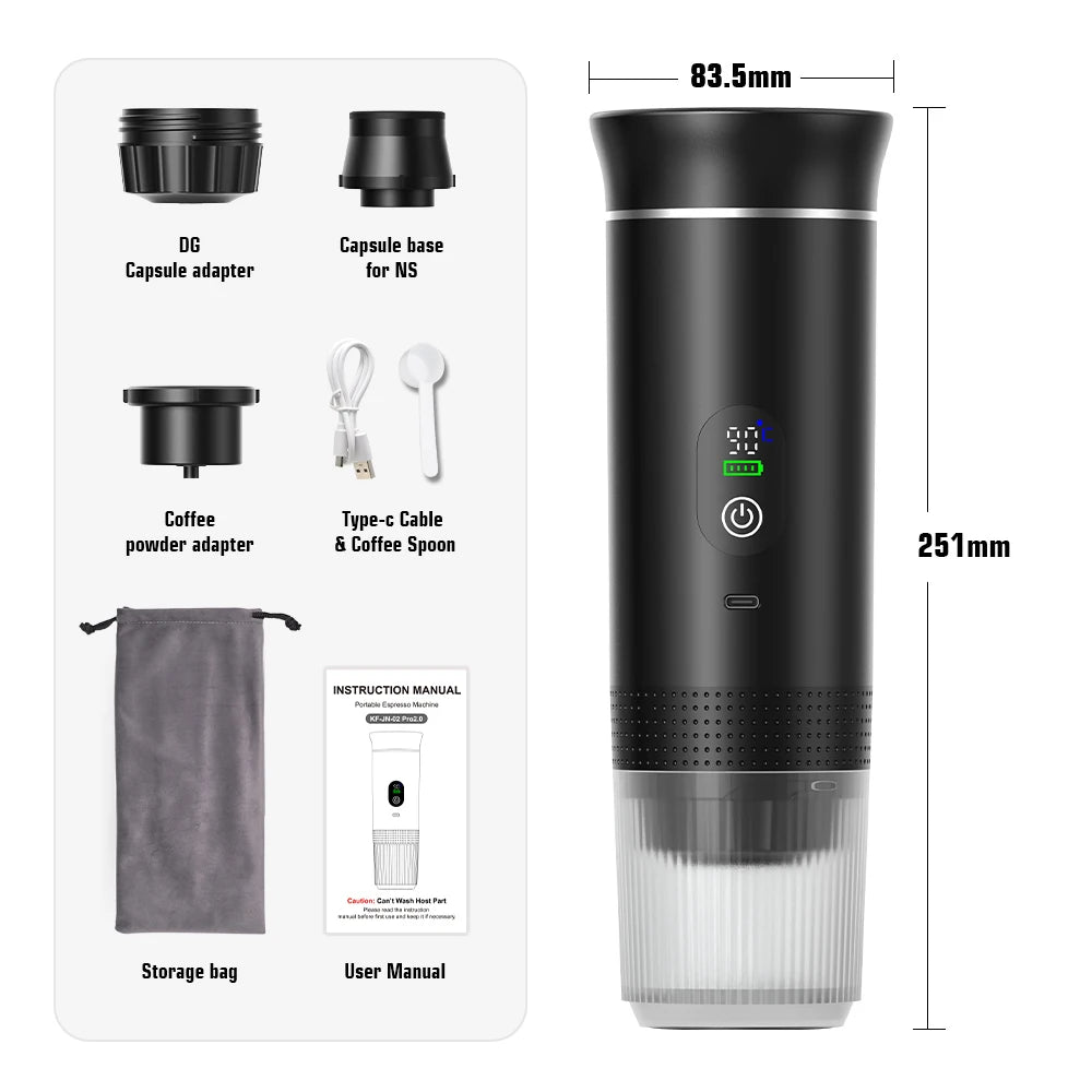 MiLuxe 3-in-1 Portable Espresso Maker – Fresh Coffee Anywhere
